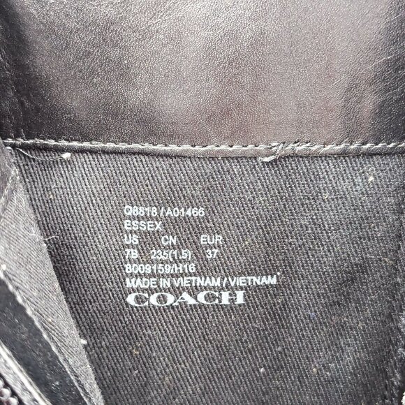 Coach Women Essex Black Leather Riding Equestrian Zip Knee Boots sz 7 - Picture 7 of 8